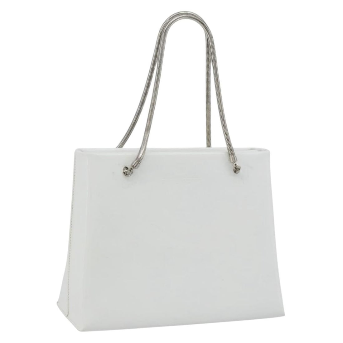 GIVENCHY White Leather Shoulder Bag with Silver Chain: GIVENCHY White Leather Shoulder Bag with Silver Chain Givenchy chain shoulder bag in white and silver leather. This women's shoulder bag is made in Japan and includes only the item shown; the original