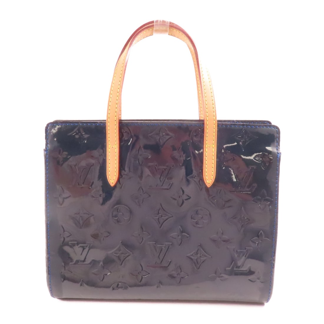 Louis Vuitton Catalina BB Monogram Vernis Blue Tote Bag GHW: Louis Vuitton Catalina BB Monogram Vernis Blue Tote Bag GHW This Louis Vuitton Catalina BB Tote Bag features the signature Monogram Vernis in blue patent leather and is designed with gold-tone hardwar