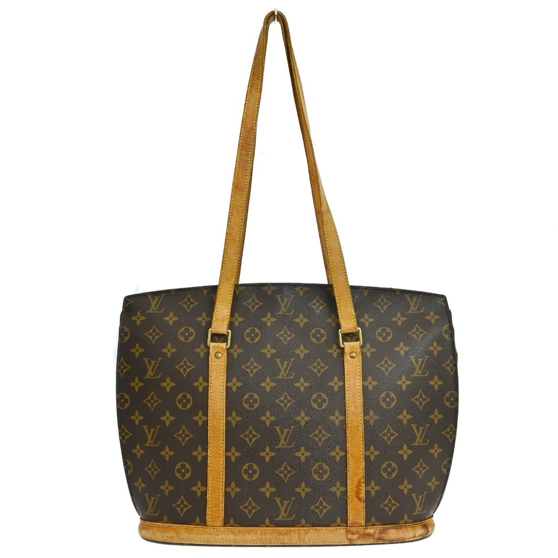 Louis Vuitton Babylone Monogram Canvas Tote M51102 VI0946: Louis Vuitton Babylone Monogram Canvas Tote M51102 VI0946 Vintage Louis Vuitton Babylone tote bag in brown Monogram canvas with leather trim and double handles. This zip-top tote features a brown lini