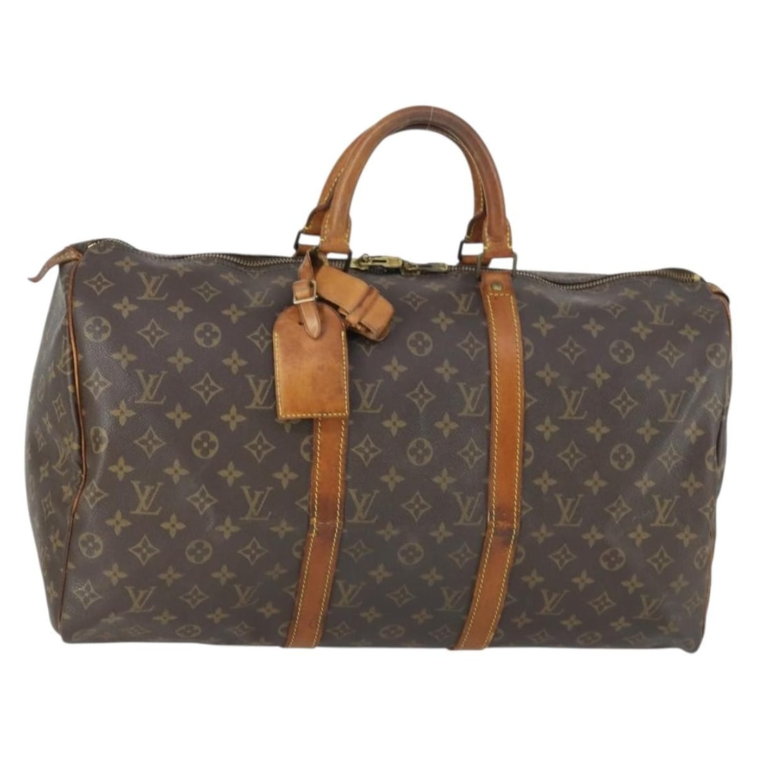 Louis Vuitton M41426 Keepall 50 Monogram Canvas Boston Bag: Louis Vuitton M41426 Keepall 50 Monogram Canvas Boston Bag Louis Vuitton Keepall 50 Boston bag in Monogram canvas. Made in France, this women's travel bag includes a name tag and poignet. Condition is