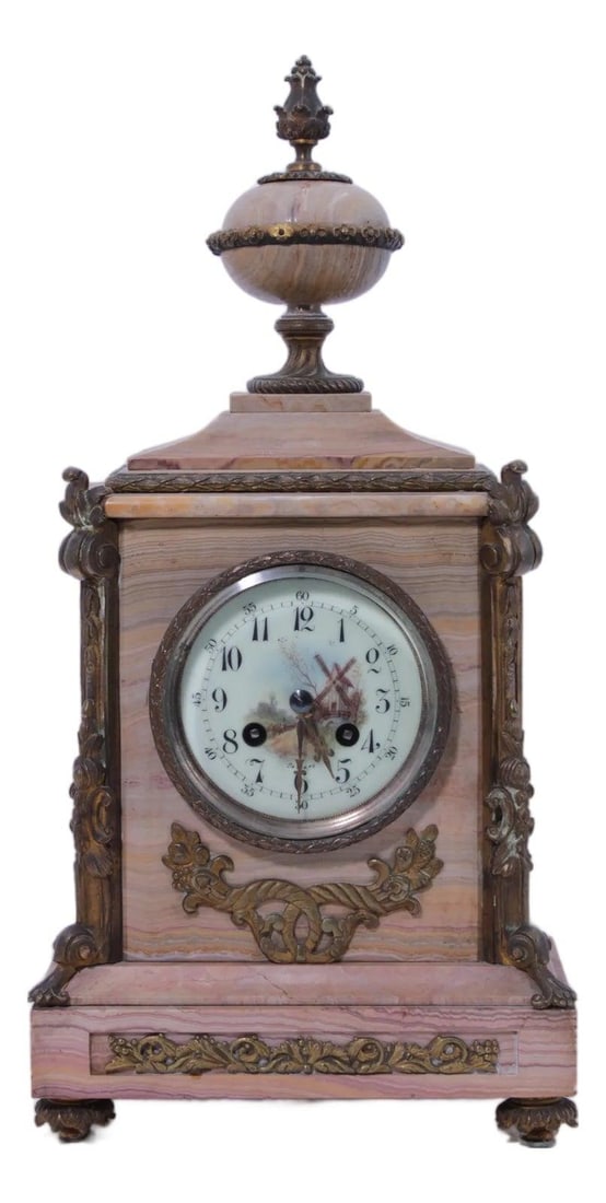 19th Century Japy Freres Bronze Marble Mantel Clock (1 of 10)