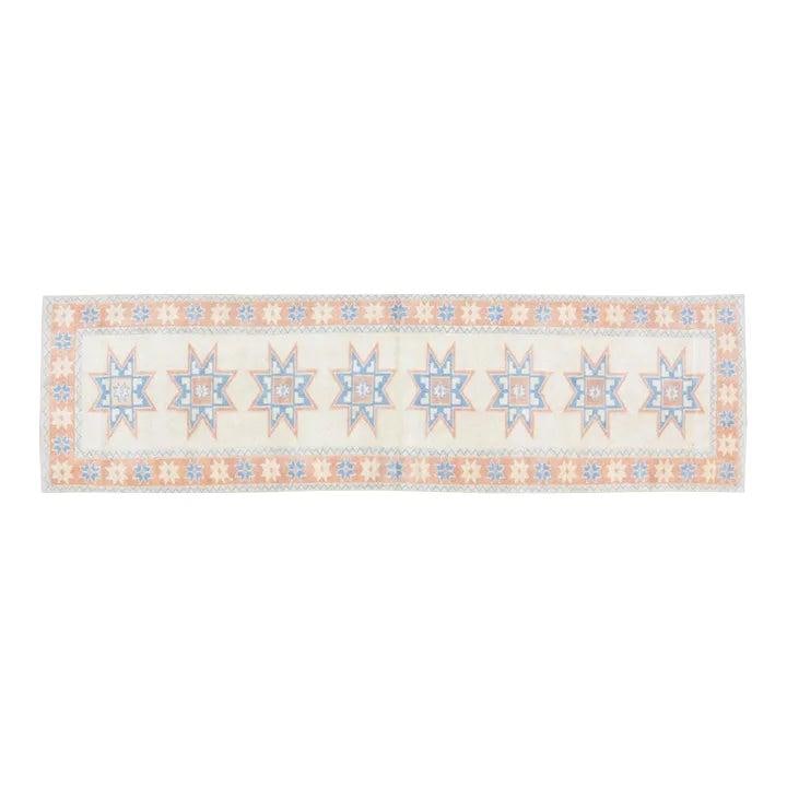 2'8 x 9'7 Wool Runner Hand Knotted Anatolian Vintage Rug: 2'8 x 9'7 Wool Runner Hand Knotted Anatolian Vintage Rug This vintage Turkish Anatolian rug is hand-knotted from wool and features natural colors. The rug is pre-owned and showcases traditional crafts