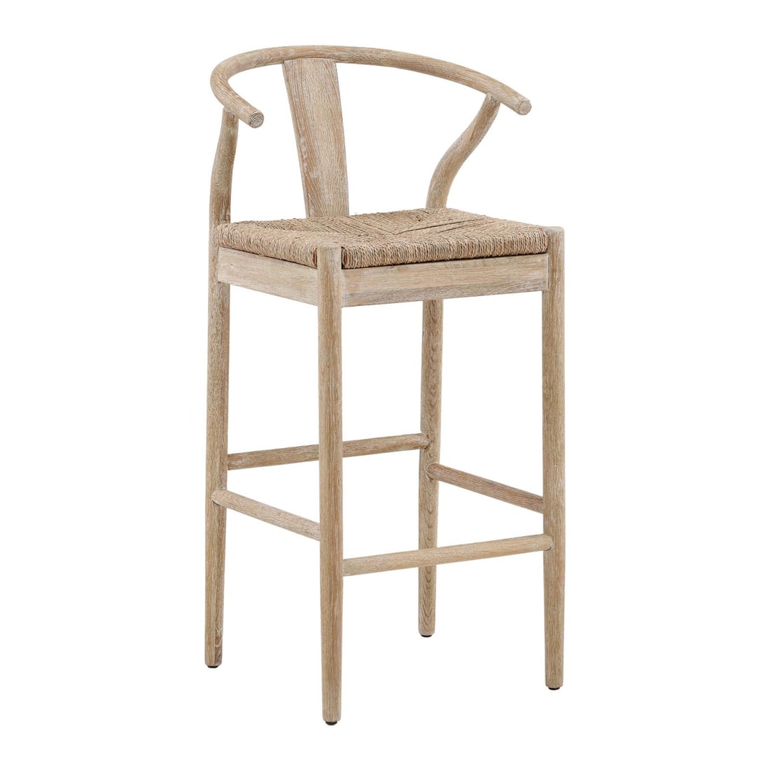 Moya Traditional Rustic Bar Stool Oak Frame Seagrass Seat (1 of 7)