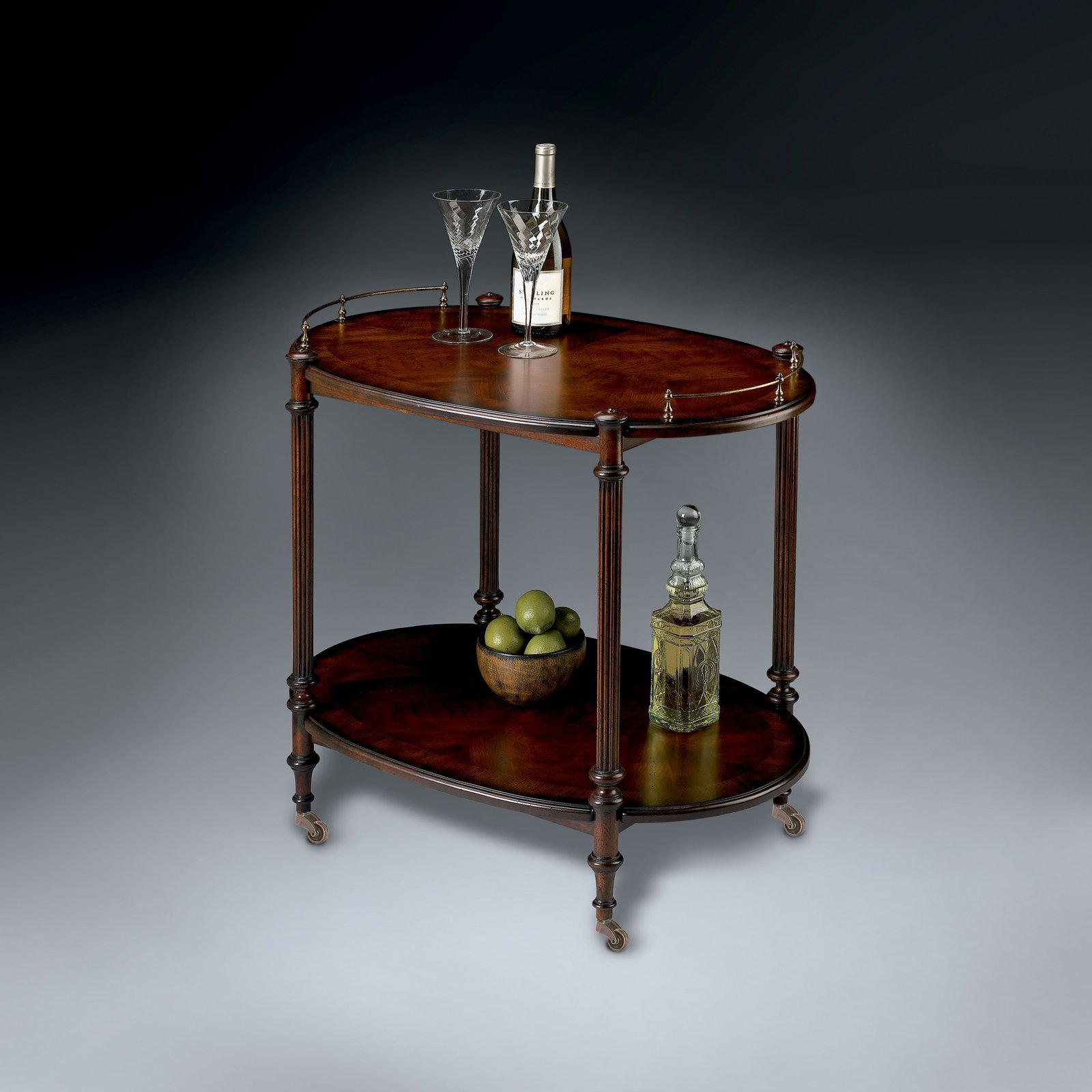 Butler Kathleen Handcrafted Cherry Bar Cart on Casters (1 of 3)