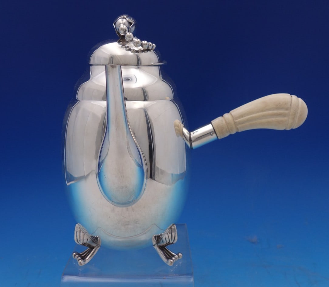 Sterling Silver Blossom Coffee Pot by William L deMatteo 8 inch 20.2 ozt (1 of 8)