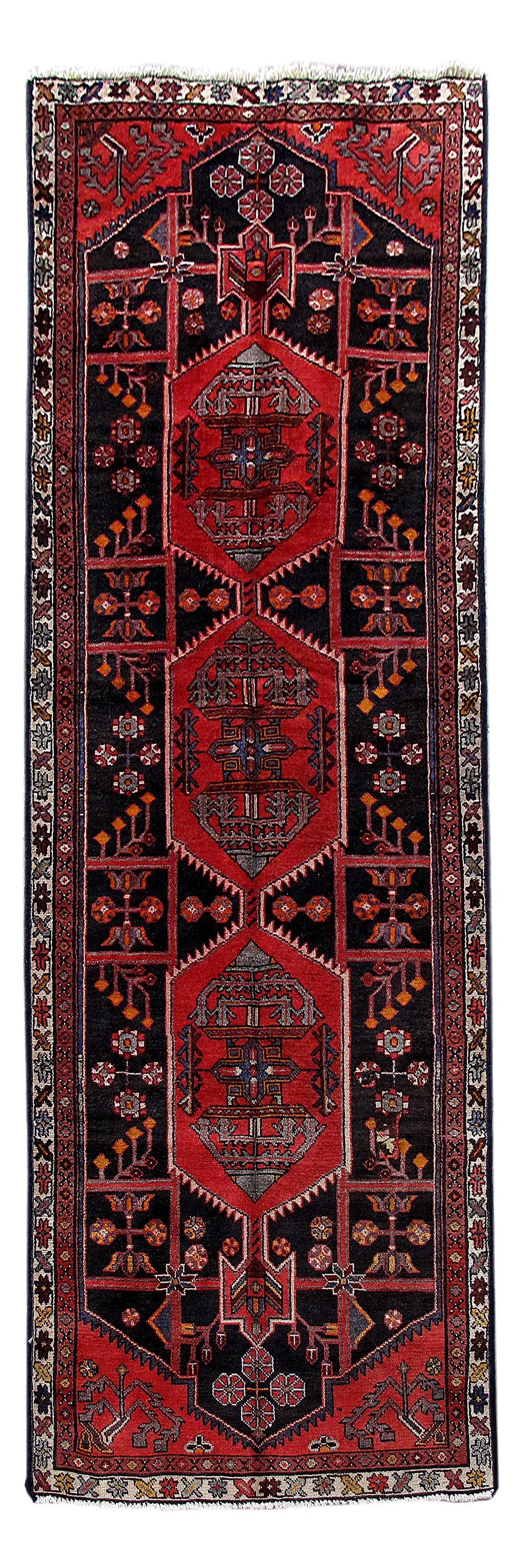 Elegant 3'3 x 9'7 Persian Hamadan Rug Handcrafted Design (1 of 6)