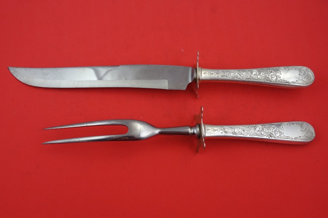 Kirk Old Maryland Engraved Sterling Silver 2pc Roast Carving Set (1 of 3)