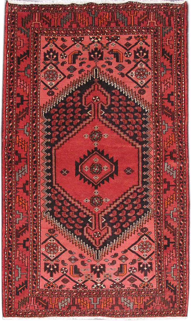 Handwoven 4'2" x 7' Red Persian Zanjan Area Rug from Iran: Handwoven 4'2" x 7' Red Persian Zanjan Area Rug from Iran Free continental US Shipping Introducing the exquisite 4.2 x 7 Red Persian Zanjan Rug, a remarkable piece that showcases the artistry of