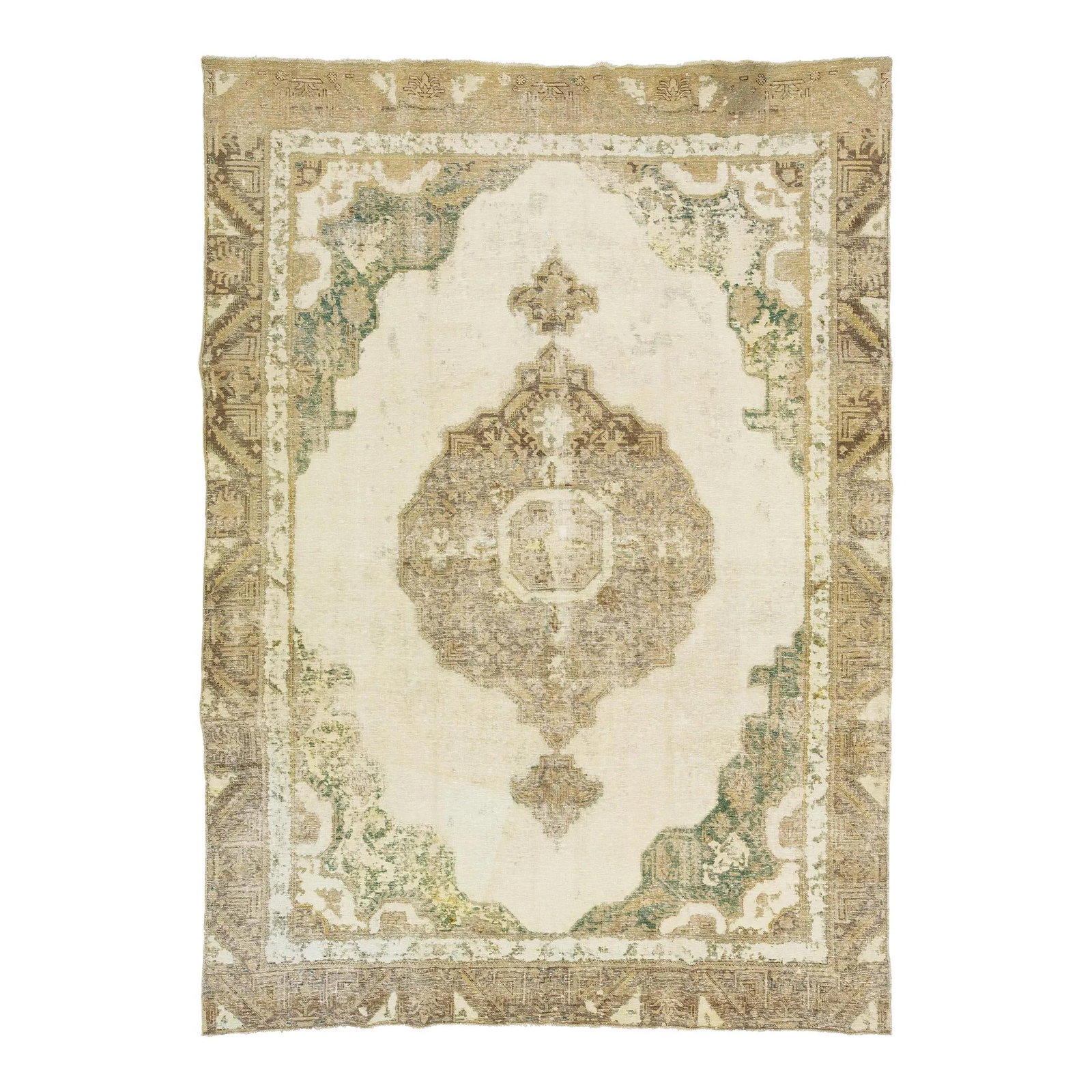 Vintage Persian Wool Rug 8'8" x 12' Medallion Design Beige: Vintage Persian Wool Rug 8'8" x 12' Medallion Design Beige Enhance your living space with this stunning vintage Persian rug, beautifully designed with an intricate medallion pattern. The rug showcases