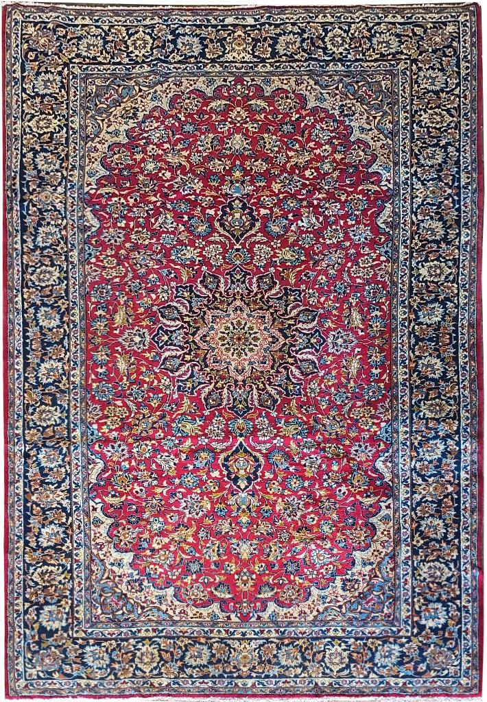 Authentic Persian Esfahan Najafabad Wool Rug 8.3 x 12.5 ft: Authentic Persian Esfahan Najafabad Wool Rug 8.3 x 12.5 ft Free continental US Shipping This authentic Persian Esfahan Najafabad wool rug measures 8.3 x 12.5 feet and features intricate designs charac