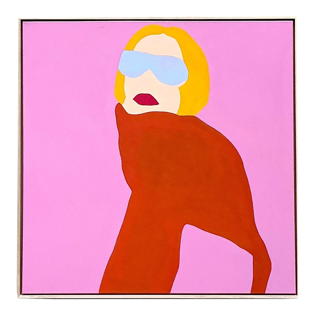 Vibrant Contemporary Op Art Acrylic Figurative Canvas 36x36 (1 of 10)
