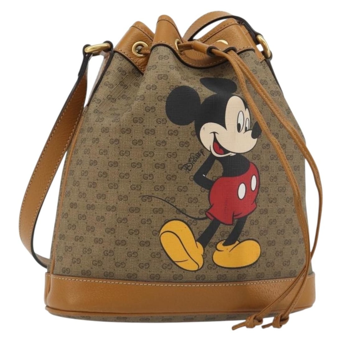 GUCCI 602691 Disney Mickey Mouse Micro GG Canvas Shoulder Bag Beige (1 of 18)