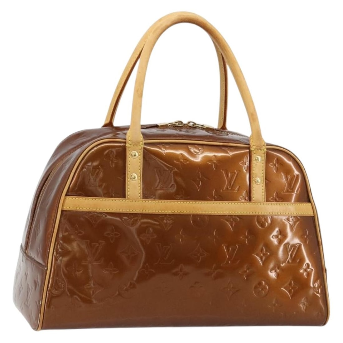 Louis Vuitton Tompkins Square Bronze Monogram Vernis Handbag M91103 (1 of 18)