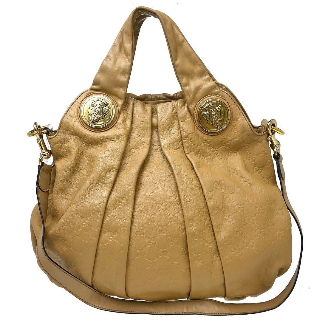 Gucci GG Medium Brown 2way Top Handle Bag with Shoulder Strap: Gucci GG Medium Brown 2way Top Handle Bag with Shoulder Strap Vintage Gucci Guccissima 2-way handbag in brown leather with a magnetic closure and multicolor lining. This women's top handle bag include