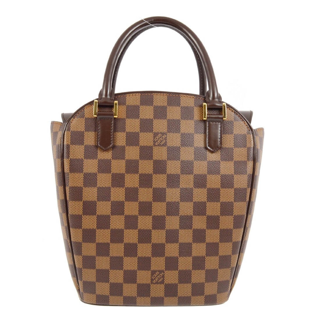 Louis Vuitton Sarria Seau Top Handle Bag Damier Brown N51284: Louis Vuitton Sarria Seau Top Handle Bag Damier Brown N51284 Louis Vuitton Sarria Seau handbag in Damier canvas and leather with a brown Ebene check pattern. This women's top handle bag features doubl