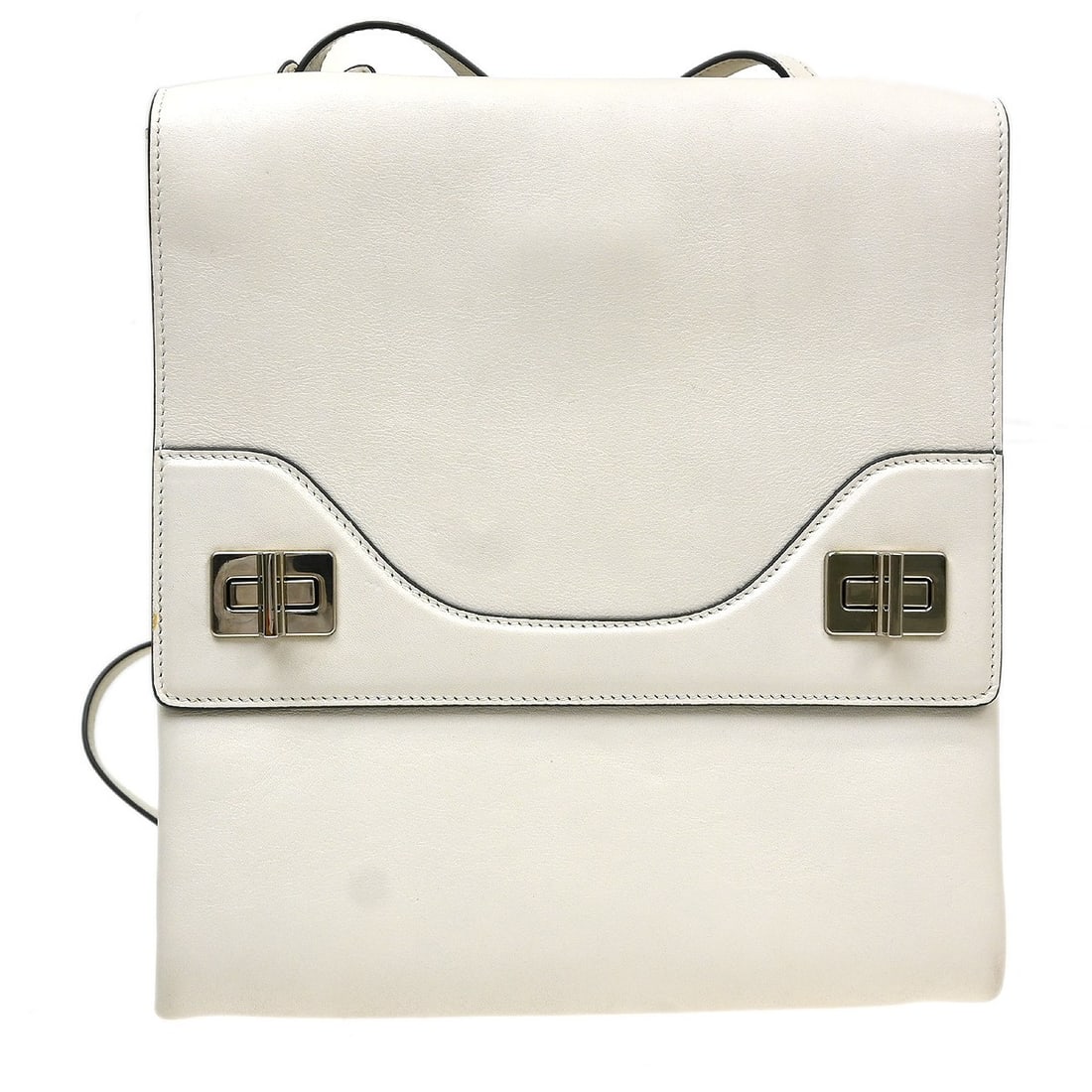 PRADA Small White Leather Shoulder Bag for Women: PRADA Small White Leather Shoulder Bag for Women Prada white leather shoulder bag with logo accent and a small profile. Made in Italy, this women's shoulder bag features one interior pocket. Condition