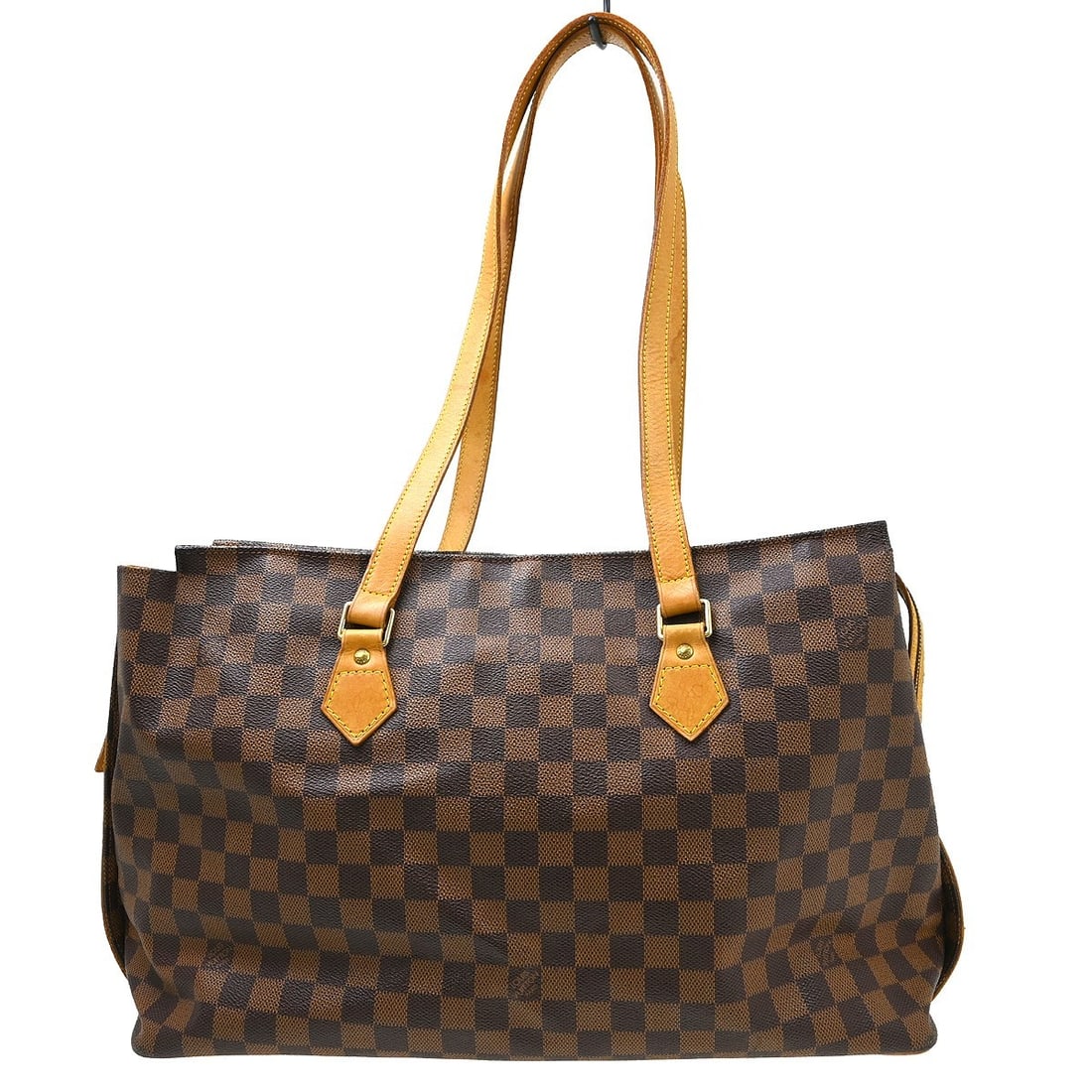 Louis Vuitton Colombine Damier Canvas Tote Shoulder Bag N99037: Louis Vuitton Colombine Damier Canvas Tote Shoulder Bag N99037 Vintage Louis Vuitton Colombine shoulder tote bag in Damier canvas with leather trim and double handles. This large zip-top tote features