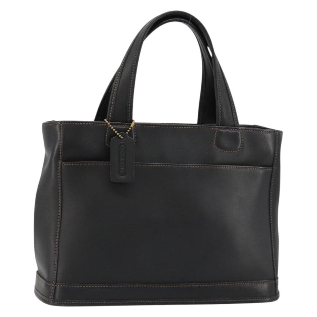 Coach Black Gold Leather Handbag USA Auth 183167: Coach Black Gold Leather Handbag USA Auth 183167 This Coach handbag is crafted from black leather with gold-tone accents. Designed for women, it features a structured silhouette with a top handle and 