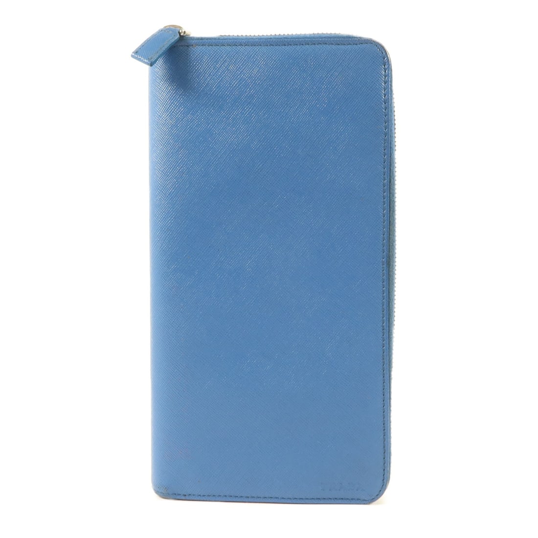 Prada calfskin blue long zip wallet (1 of 18)