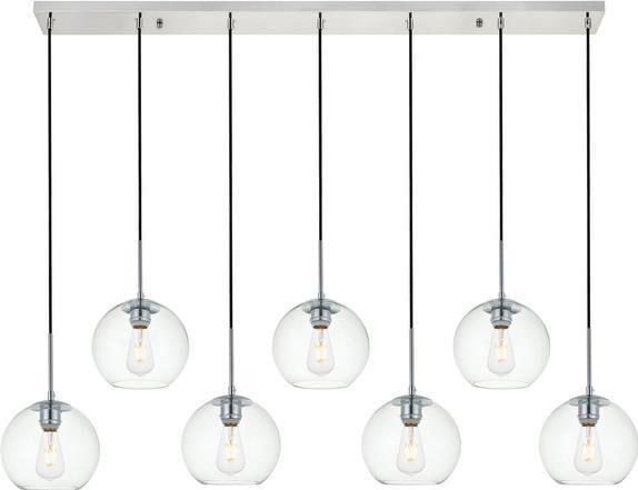Elegant Lighting Baxter 7-Light Chrome Pendant Light UL-Listed: Elegant Lighting Baxter 7-Light Chrome Pendant Light UL-Listed Illuminate your space with the Modern Chrome 7-Light Baxter Pendant. This stunning pendant light features a sleek chrome finish paired wi