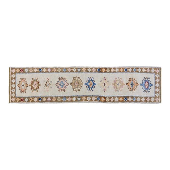 Hand-Knotted Wool Anatolian Runner Rug 3'x13' Vintage Turkish Design: Hand-Knotted Wool Anatolian Runner Rug 3'x13' Vintage Turkish Design This vintage Turkish Anatolian rug is hand-knotted from wool using traditional techniques, blending classic craftsmanship with a mo