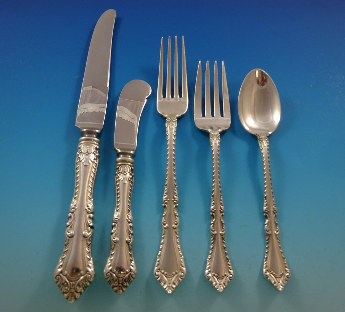Watson Foxhall Sterling Silver Flatware Set 43 Pieces Service for 8: Watson Foxhall Sterling Silver Flatware Set 43 Pieces Service for 8 Presenting the exquisite Foxhall Sterling Silver Flatware Set by Watson, a stunning collection perfect for elegant dining. This