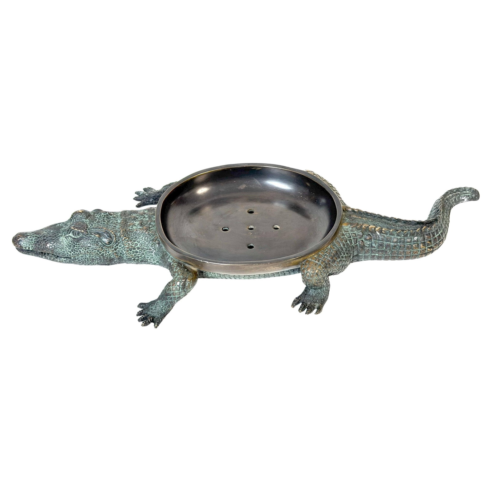 Patinated Bronze Alligator Vide-Poche Sculptural Soap Dish Late 20th Century (1 of 15)