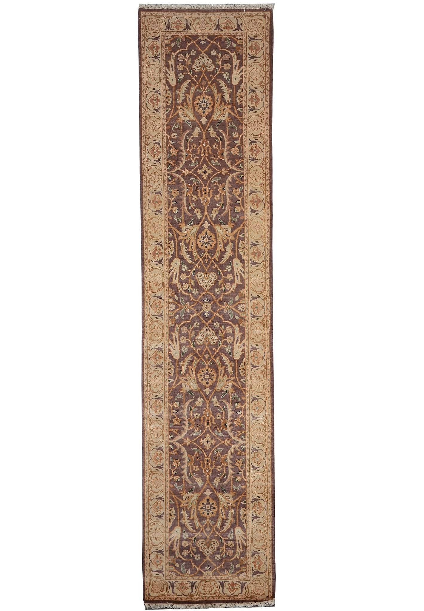 12 Feet Persian Hamadan Wool Runner Rug Brown 2.6 x 12 (1 of 10)