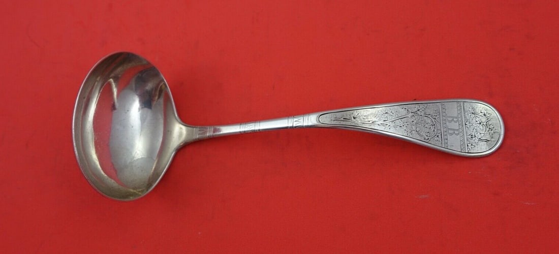 Tiffany & Co King William Sterling Silver Gravy Ladle 7 inch Grapes (1 of 2)