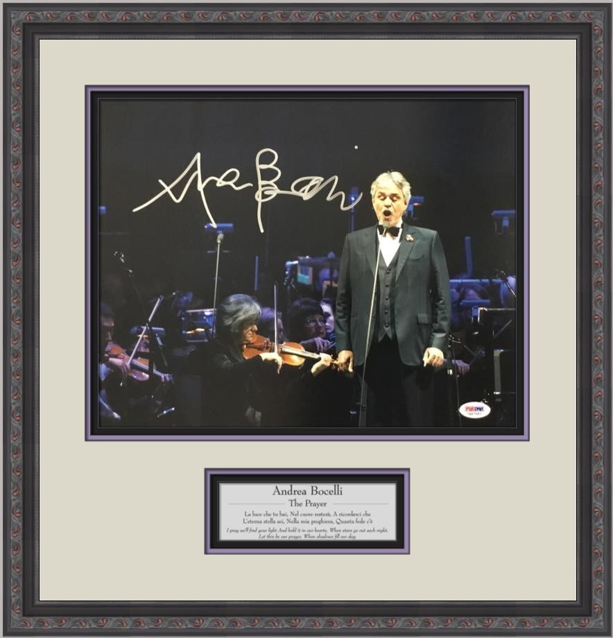 Andrea Bocelli Signed 11x14 Photo Custom Framed PSA/DNA COA (1 of 5)