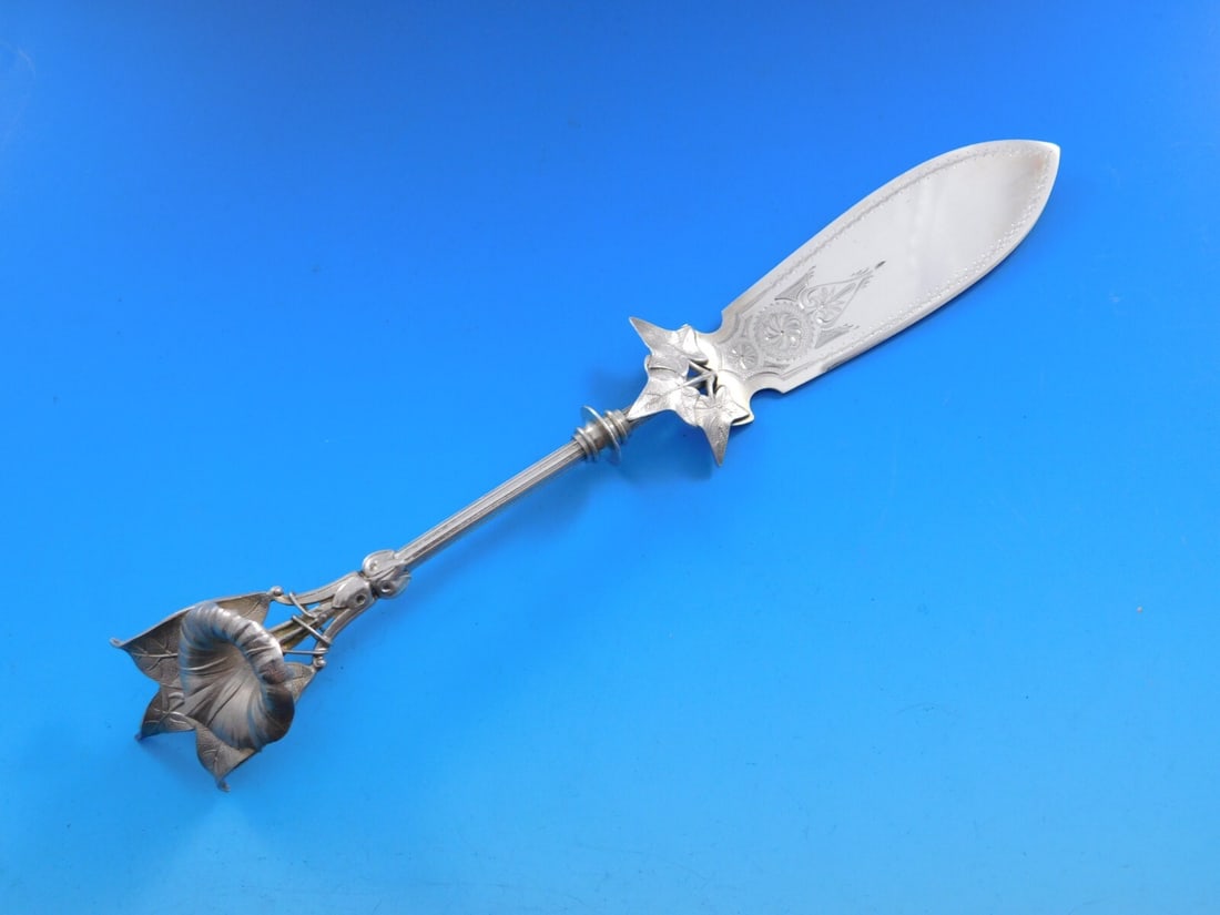 Gorham Morning Glory Sterling Silver Master Butter Knife 8 3/8" Brite-Cut (1 of 10)