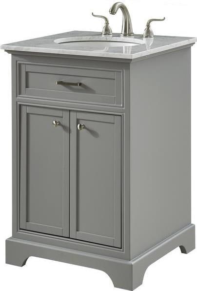 Elegant Lighting Contemporary Light Grey Solid Wood Vanity: Elegant Lighting Contemporary Light Grey Solid Wood Vanity This elegant light grey wood bathroom vanity is designed for compact spaces, making it a perfect choice for modern bathrooms. Crafted from so