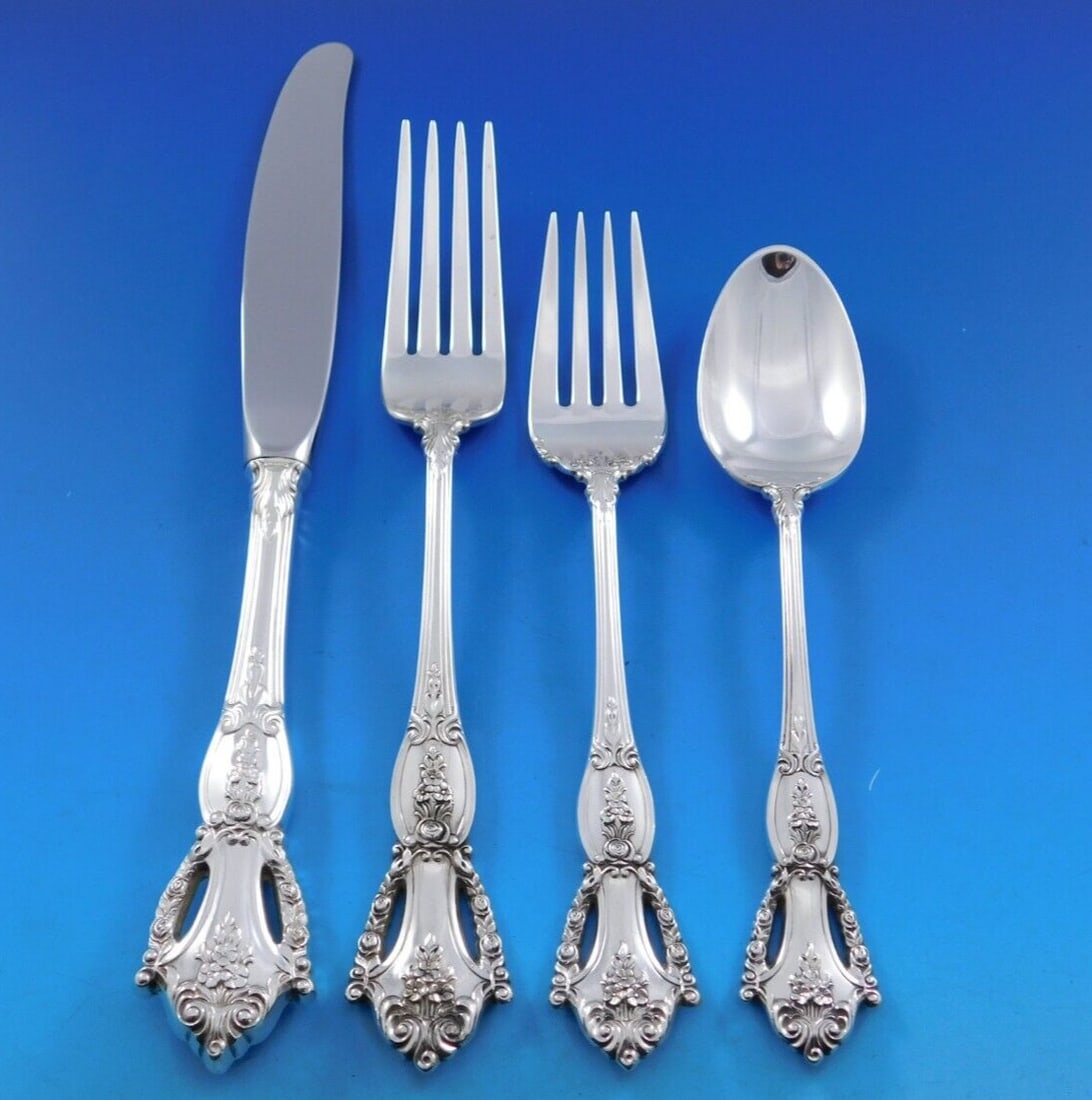 Tuttle Beauvoir Sterling Silver Flatware 4-Piece Place Setting: Tuttle Beauvoir Sterling Silver Flatware 4-Piece Place Setting Enhance your dining experience with the Beauvoir by Tuttle Sterling Silver Flatware set. This 4-piece regular size place setting includes