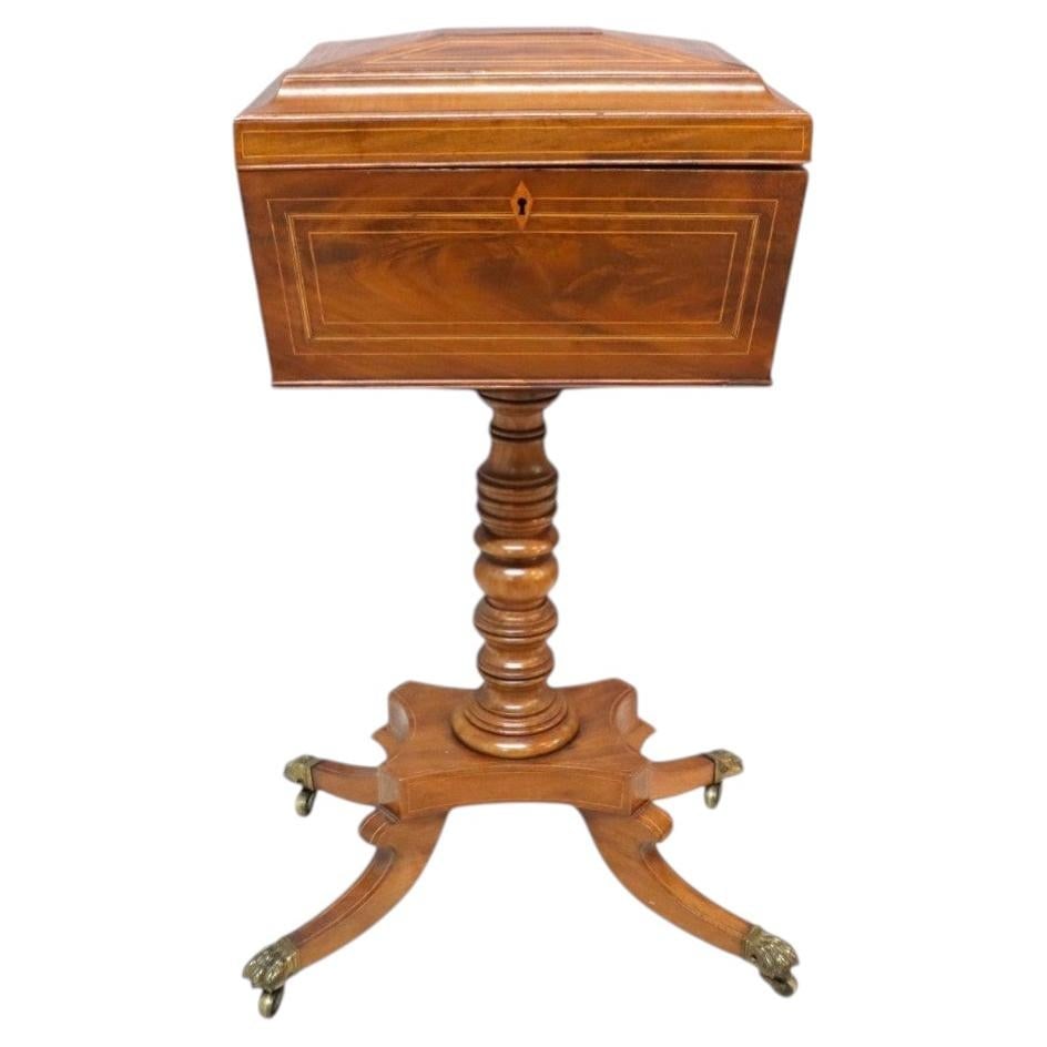 19th Century English Rosewood Tea Caddy on Pedestal Stand (1 of 14)
