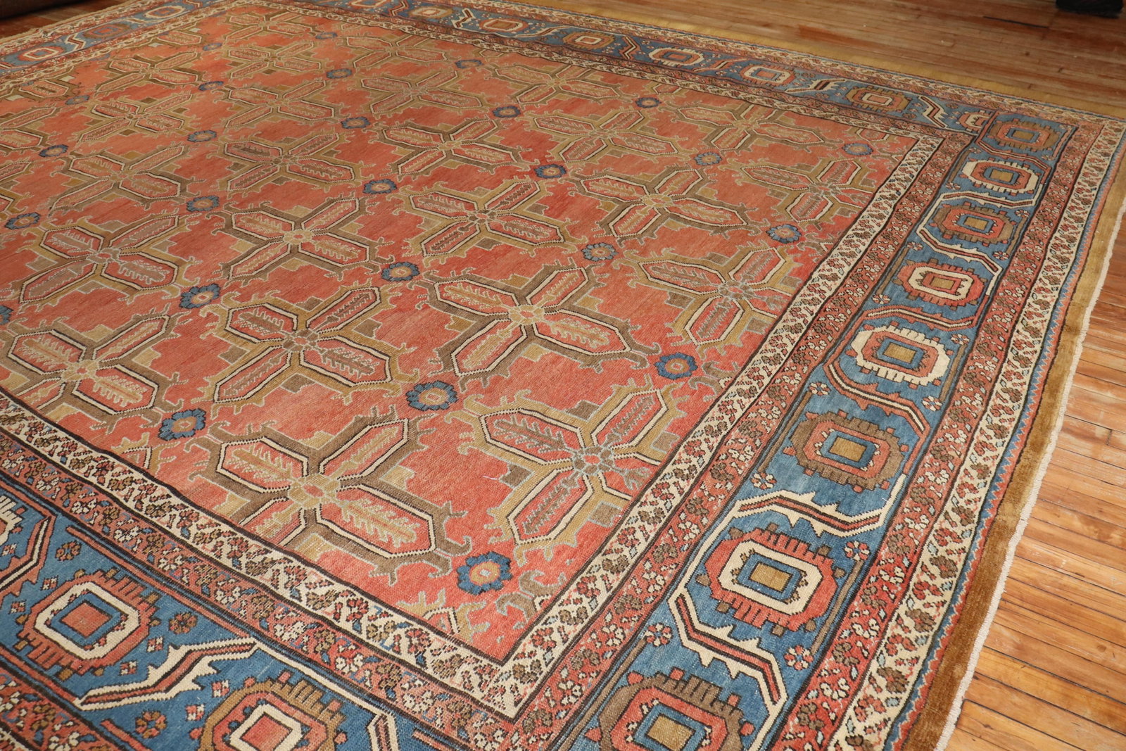 12'4'' x 14'7'' Antique Bakshaish Hand-Knotted Wool Carpet - 7