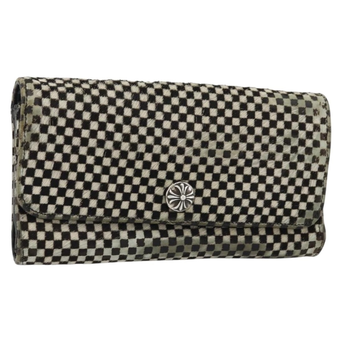 Chrome Hearts JUDY women long wallet in black white calf hair (1 of 18)