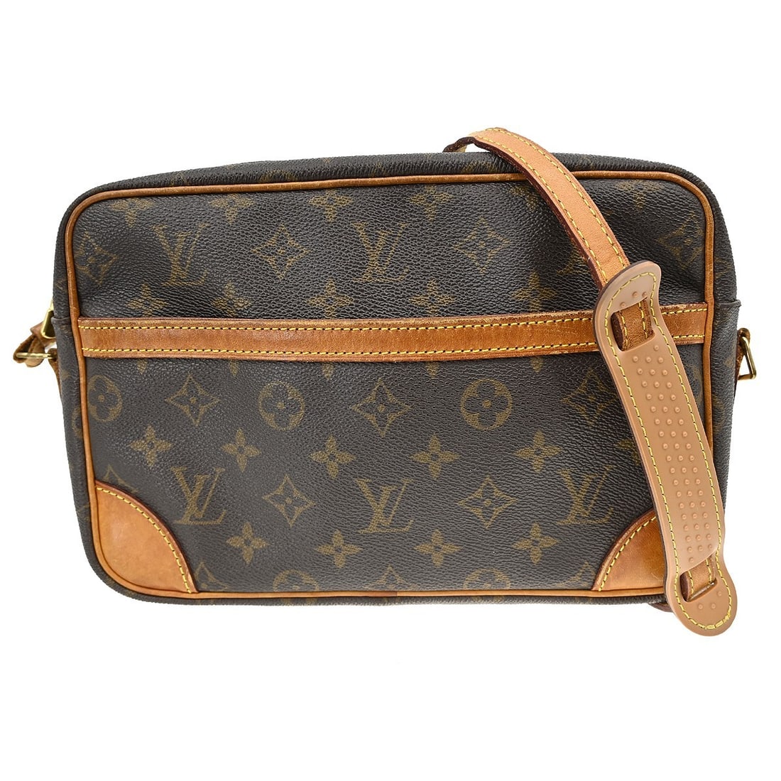 Louis Vuitton Trocadero 27 Monogram Canvas Crossbody Bag M51274: Louis Vuitton Trocadero 27 Monogram Canvas Crossbody Bag M51274 Vintage Louis Vuitton Trocadero 27 crossbody bag in brown Monogram canvas with leather trim and a zip closure. This medium unisex bag fe