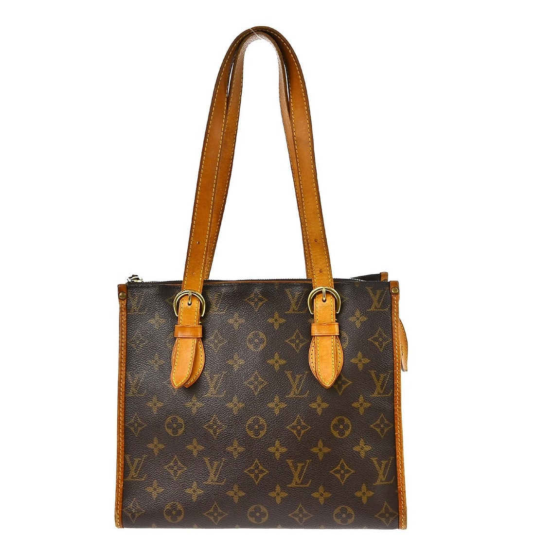 Louis Vuitton Popincourt Haut Monogram Canvas Tote Bag M40007: Louis Vuitton Popincourt Haut Monogram Canvas Tote Bag M40007 Vintage Louis Vuitton Popincourt Haut handbag in brown Monogram canvas with leather trim and double handles. This zip-top tote features an