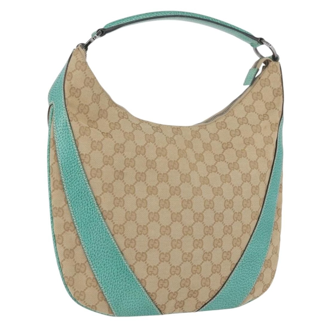 Gucci 124357 GG Canvas Shoulder Bag Beige Mint Green Silver: Gucci 124357 GG Canvas Shoulder Bag Beige Mint Green Silver Gucci shoulder bag in beige, mint green, and silver GG canvas. Made in Italy, this women's bag includes the item only; the original box and 