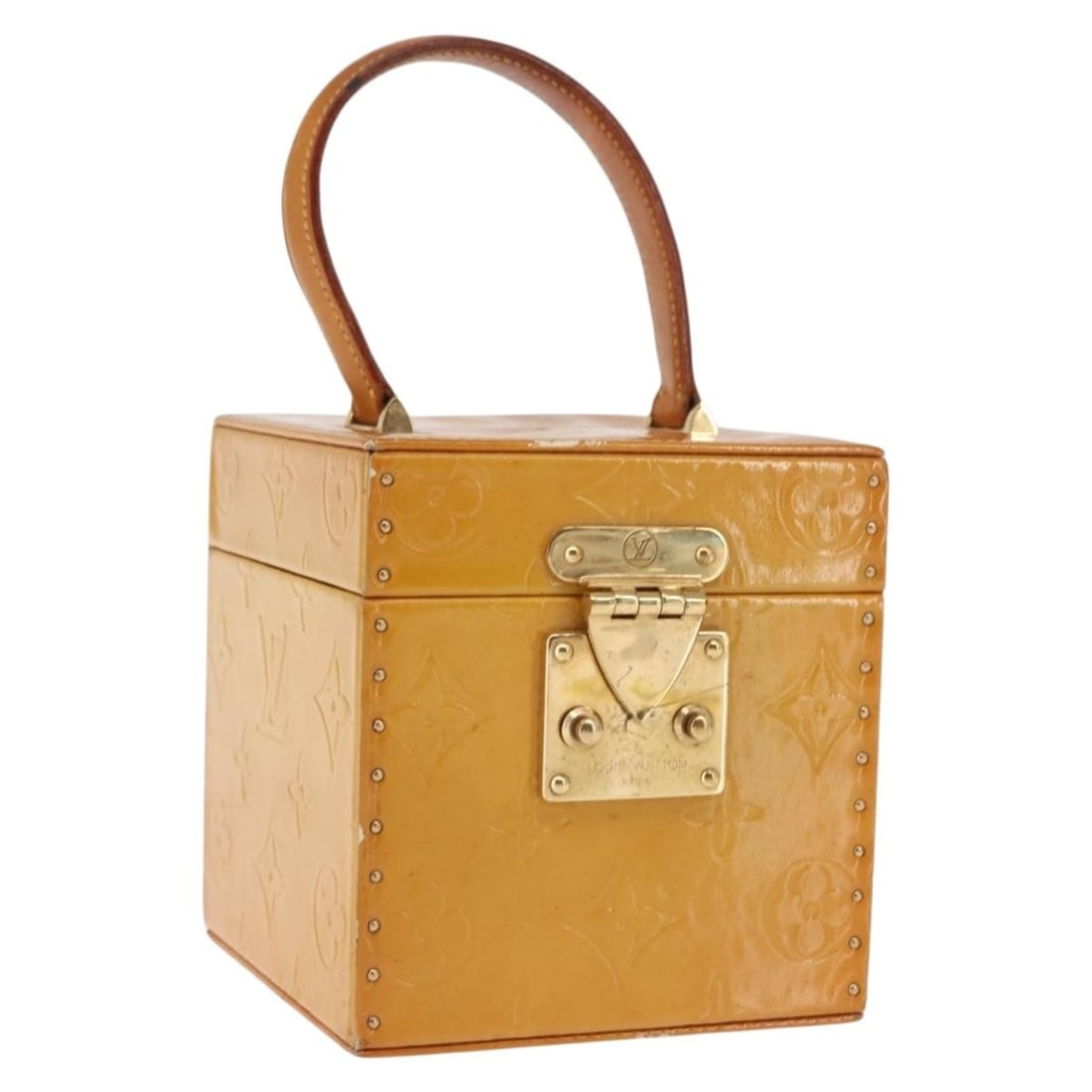 LOUIS VUITTON Monogram Vernis Bleecker Beige Cosmetic Pouch M91002 Auth (1 of 18)