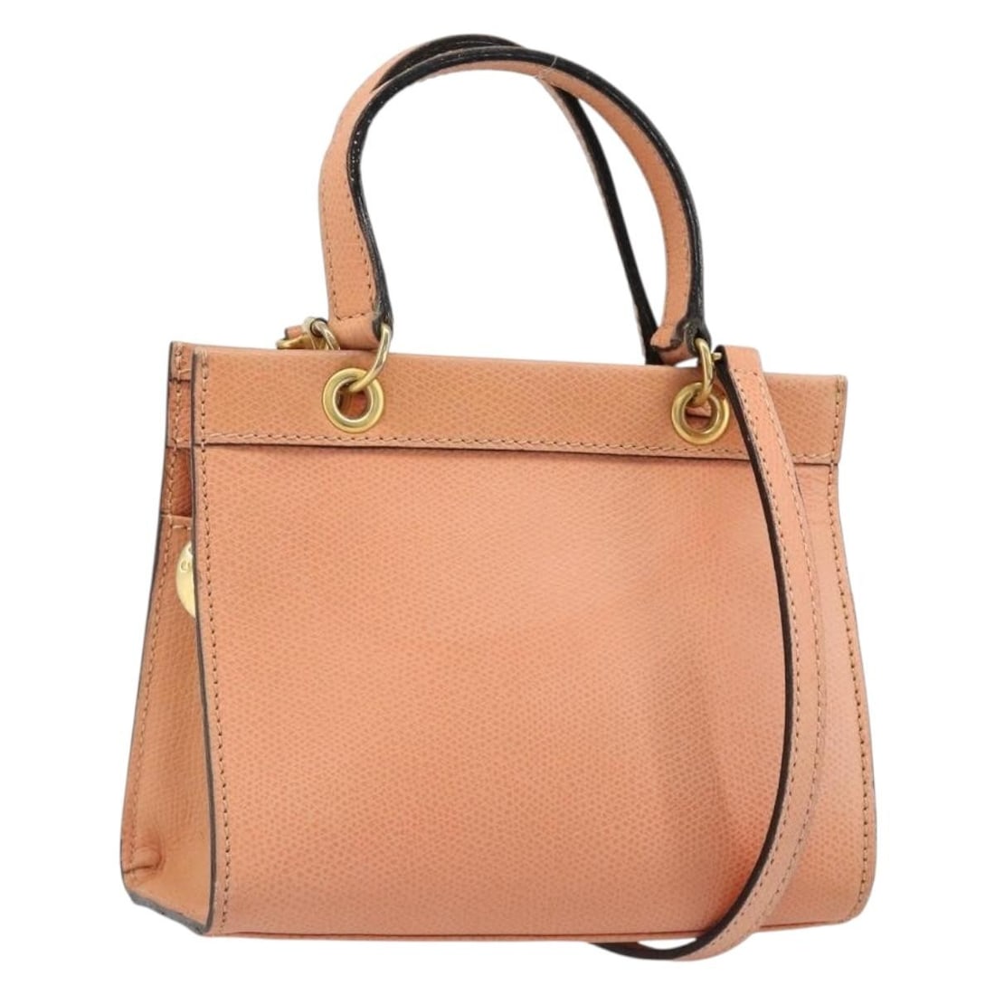 CELINE Orange Leather 2way Handbag with Shoulder Strap: CELINE Orange Leather 2way Handbag with Shoulder Strap Celine 2-way leather hand bag in orange and gold tone, designed for women and made in Italy. This piece includes a shoulder strap for hand or sho