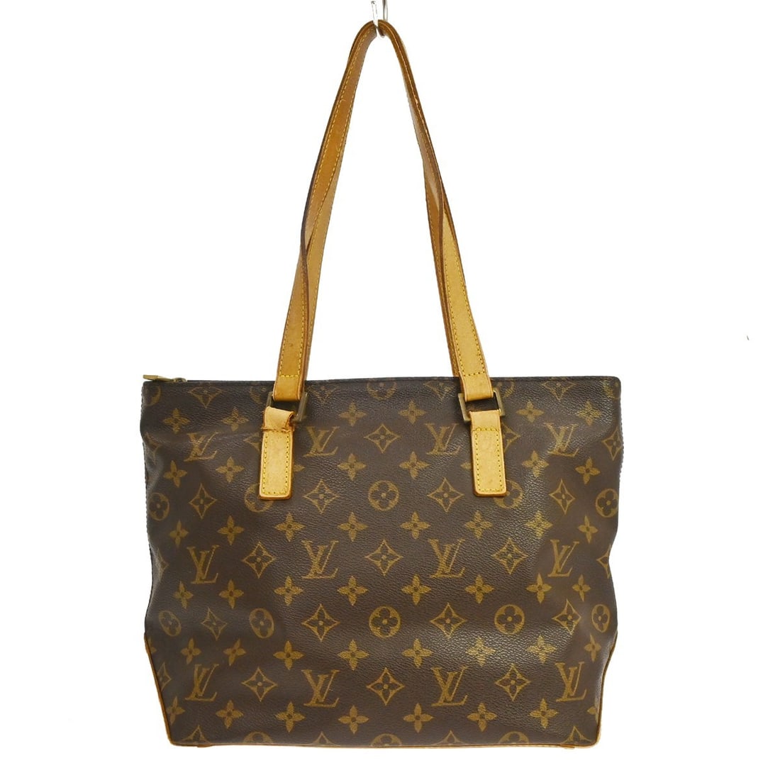 Louis Vuitton Cabas Piano Monogram Canvas Tote M51148: Louis Vuitton Cabas Piano Monogram Canvas Tote M51148 Vintage Louis Vuitton Cabas Piano hand tote bag in brown monogram canvas with leather trim and double leather handles. This zip-top tote features 