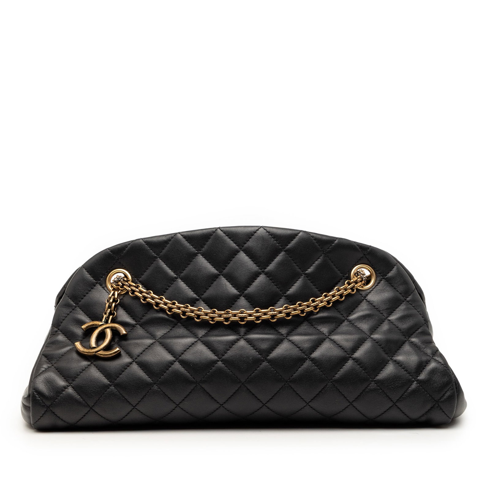 Chanel Just Mademoiselle Medium Quilted Lambskin Bowling Shoulder Bag (1 of 8)