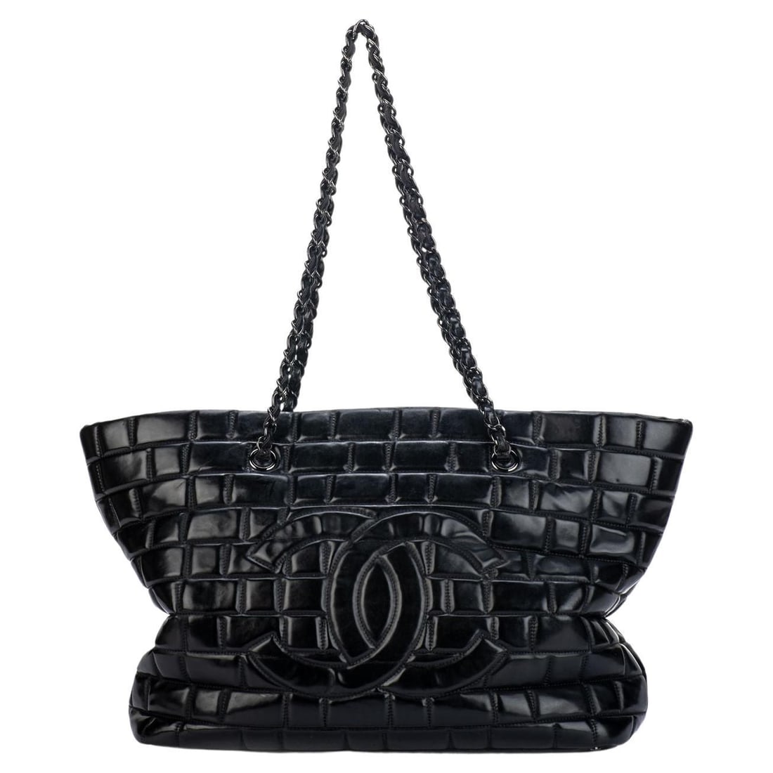 Chanel Black Brushed Leather Large Tote Collection 14 2011 with Hologram (1 of 15)