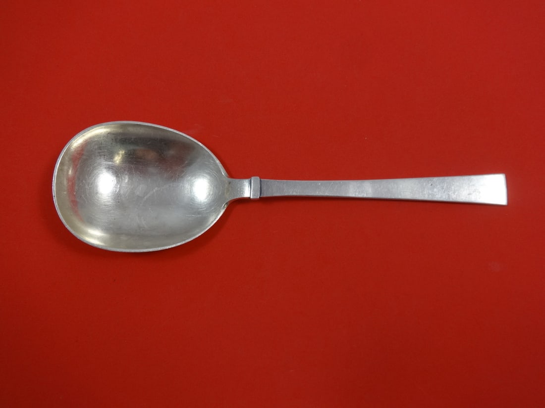 Hans Hansen Bell Pattern Sterling Silver Large Berry Spoon 9.5" (1 of 1)