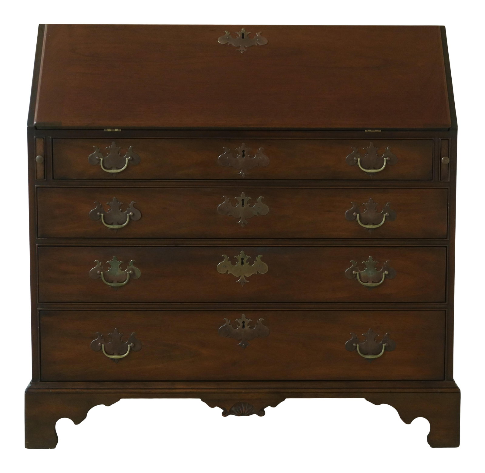 Kittinger Colonial Williamsburg 1760 Mahogany Slant-Top Secretary Desk: Kittinger Colonial Williamsburg 1760 Mahogany Slant-Top Secretary Desk This exquisite slant-top secretary desk is a high-quality reproduction of a rare mahogany piece originally crafted in Virginia ci