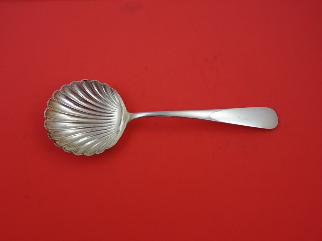 Kirk Old Maryland Plain Sterling Silver Berry Spoon 9 1/8 Shell Bowl (1 of 4)