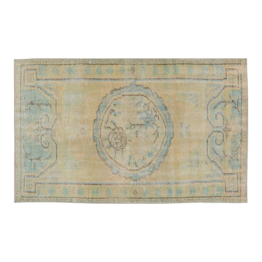 Handmade Anatolian Wool Area Rug Greige 2'9 x 4'6 Vintage Turkish Carpet: Handmade Anatolian Wool Area Rug Greige 2'9 x 4'6 Vintage Turkish Carpet This vintage Turkish Anatolian rug is hand-knotted from wool using traditional techniques, combining timeless craftsmanship wit