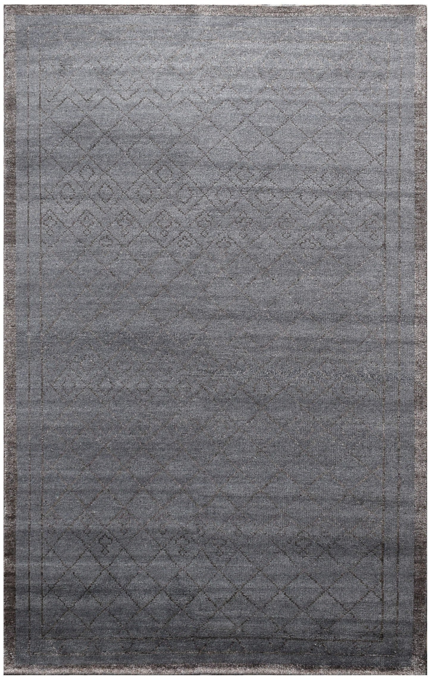 6.7 x 10 Contemporary Hand-Knotted Wool Rug in Gray: 6.7 x 10 Contemporary Hand-Knotted Wool Rug in Gray Free continental US Shipping Enhance your living space with this modern hand-knotted rug, measuring 6.7 x 10 feet. This contemporary piece is crafte