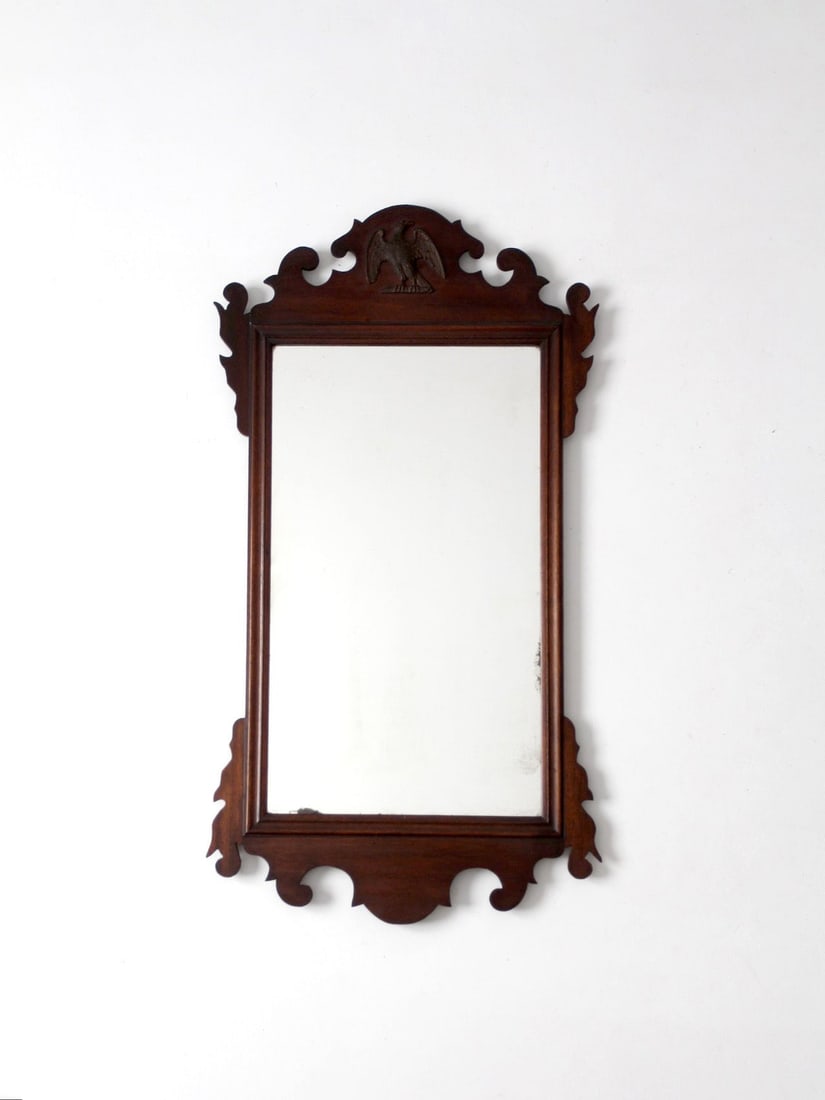 19th Century American Wall Mirror with Carved Eagle Crest Federal Influence (1 of 10)